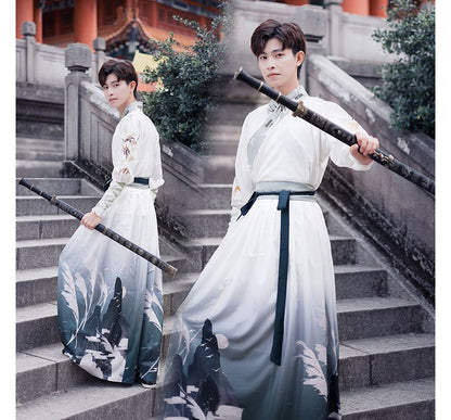 Print Gradient Hanfu Costume Set SpreePicky