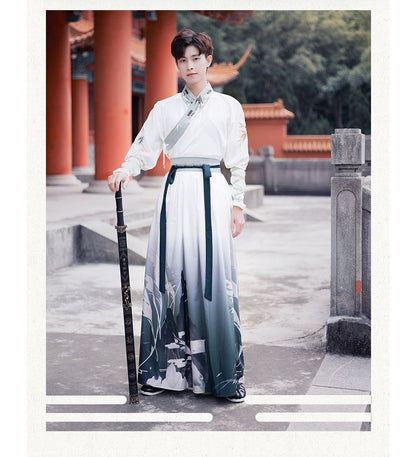 Print Gradient Hanfu Costume Set SpreePicky