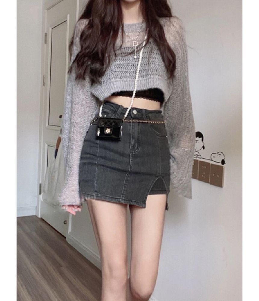 Denim Mini Skort SpreePicky