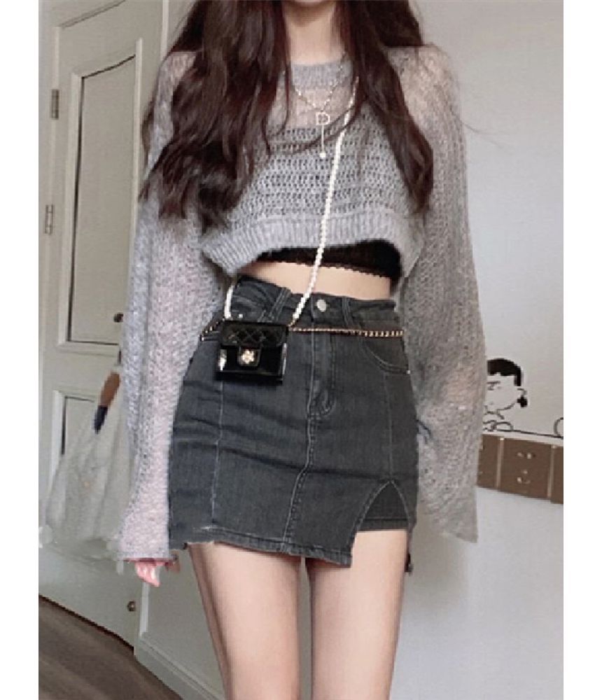 Denim Mini Skort SpreePicky