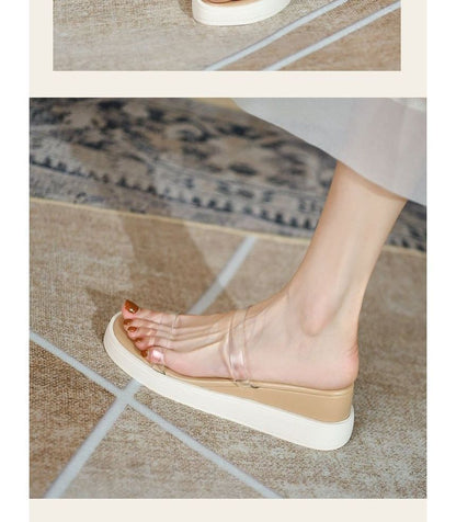 Platform Wedge Heel Slide Sandals mySite