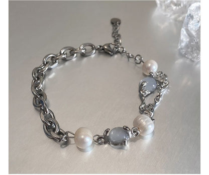 Faux Pearl Moon Stone Bracelet SpreePicky