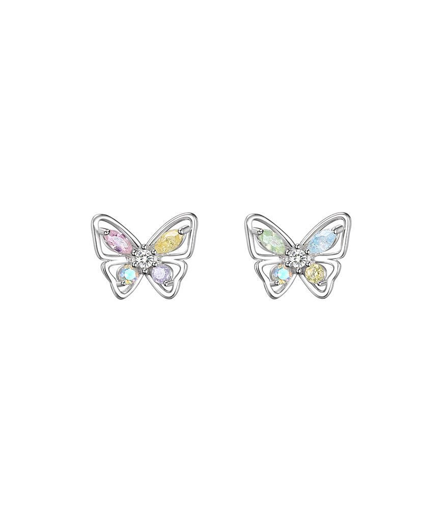 Butterfly Rhinestone Sterling Silver Earring SpreePicky