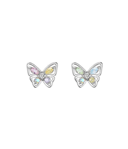 Butterfly Rhinestone Sterling Silver Earring SpreePicky