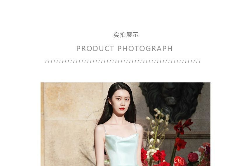 Strap Wedding Spaghetti A-Line Plain Gown FashionChic