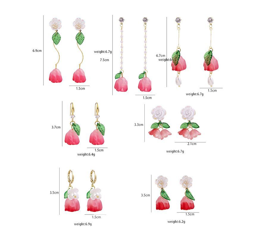 Flower Alloy Dangle Earring SpreePicky