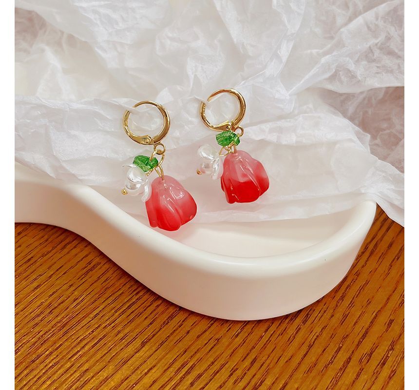 Flower Alloy Dangle Earring SpreePicky