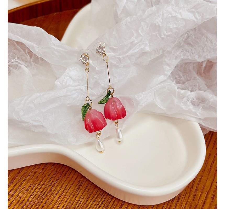 Flower Alloy Dangle Earring SpreePicky