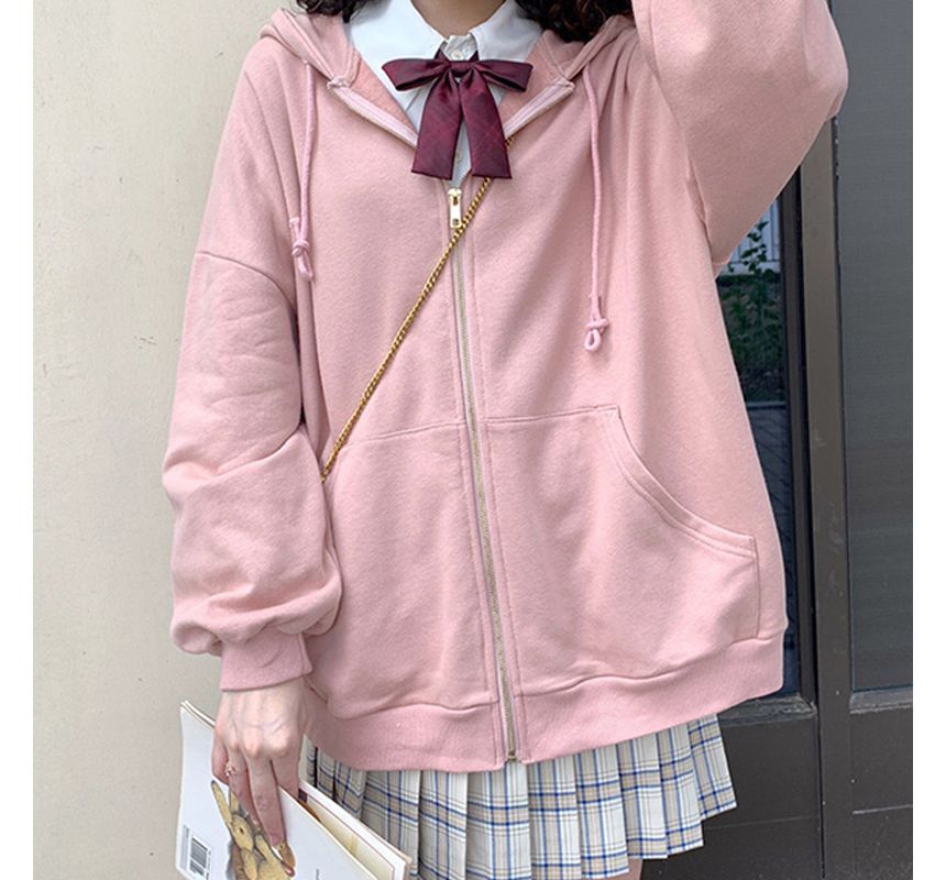 Plain Oversized Zip Hoodie (Various Designs) mySite