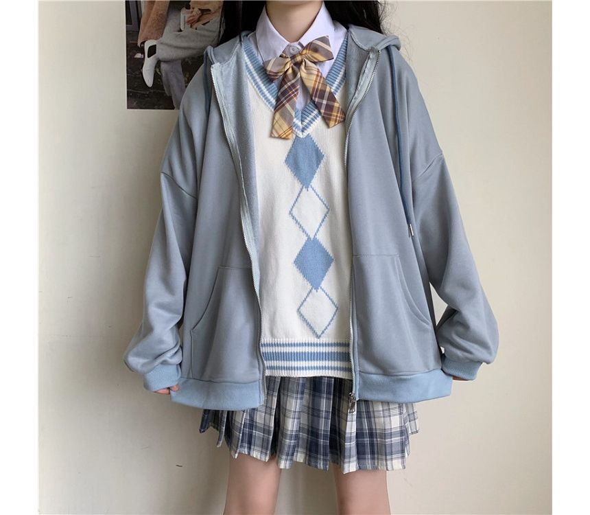 Plain Oversized Zip Hoodie (Various Designs) mySite