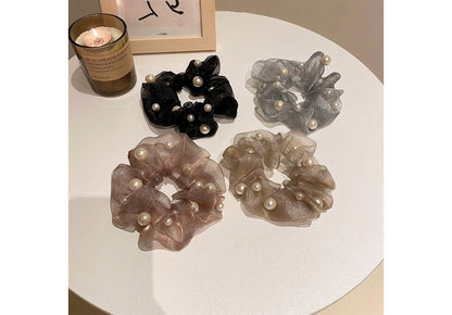 Faux Pearl Organza Scrunchie SpreePicky