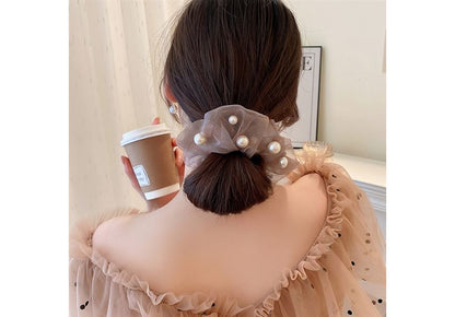 Faux Pearl Organza Scrunchie SpreePicky