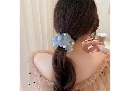 Faux Pearl Organza Scrunchie SpreePicky