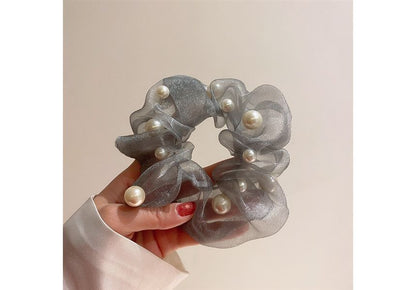 Faux Pearl Organza Scrunchie SpreePicky