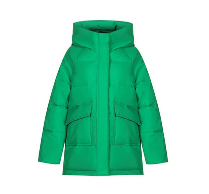 Hooded Plain Padded Coat SpreePicky