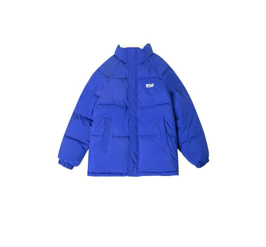 Reversible Lettering Zip-Up Padded Jacket SpreePicky