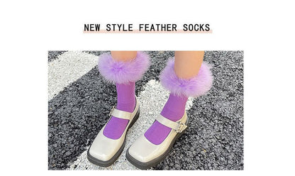 Feather Accent Socks SpreePicky