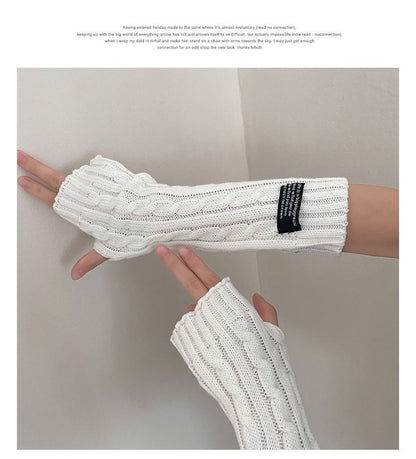 Lettering Knit Gloves SpreePicky