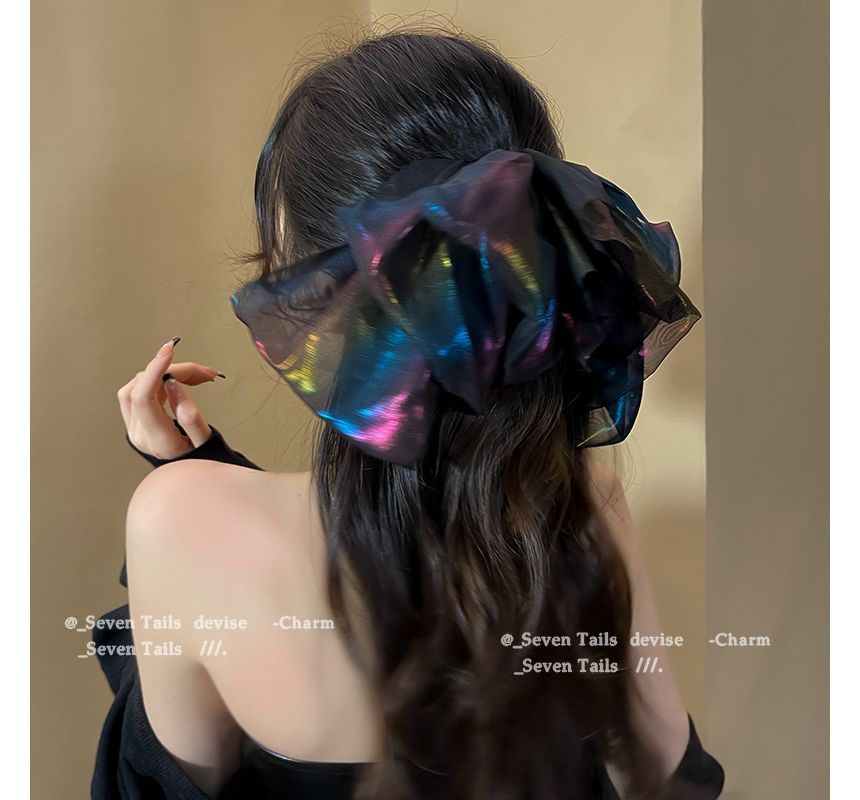 Holographic Mesh Bow Hair Clip SpreePicky