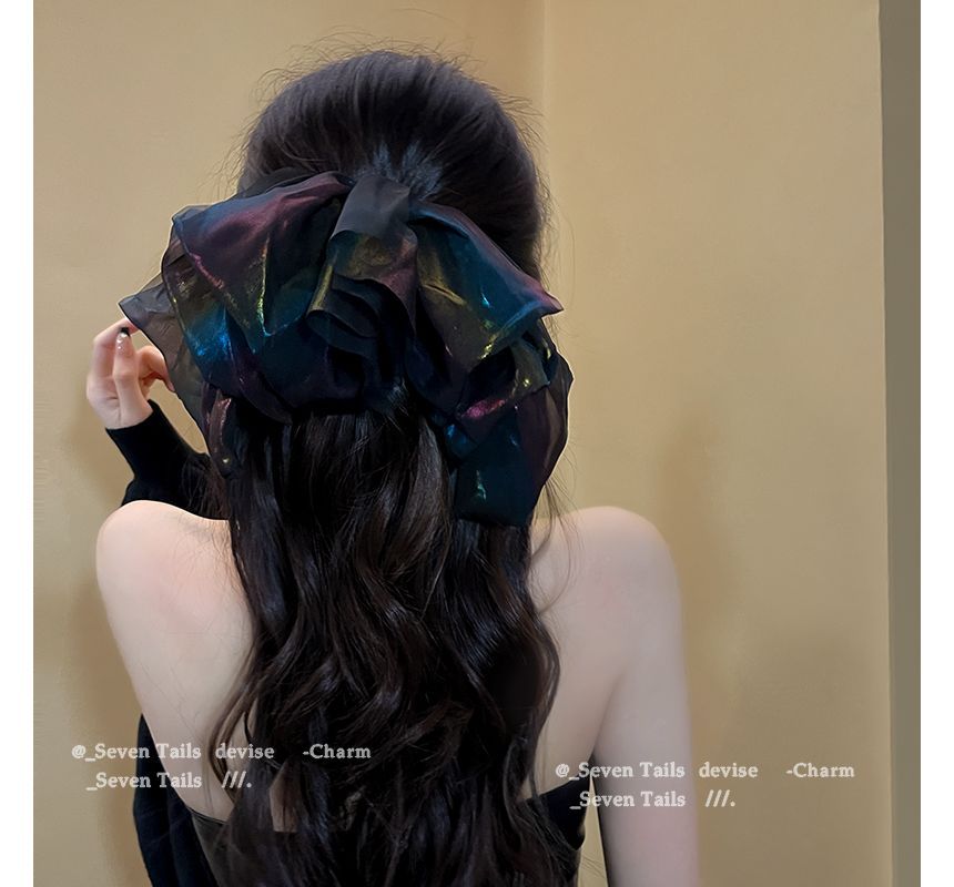 Holographic Mesh Bow Hair Clip SpreePicky