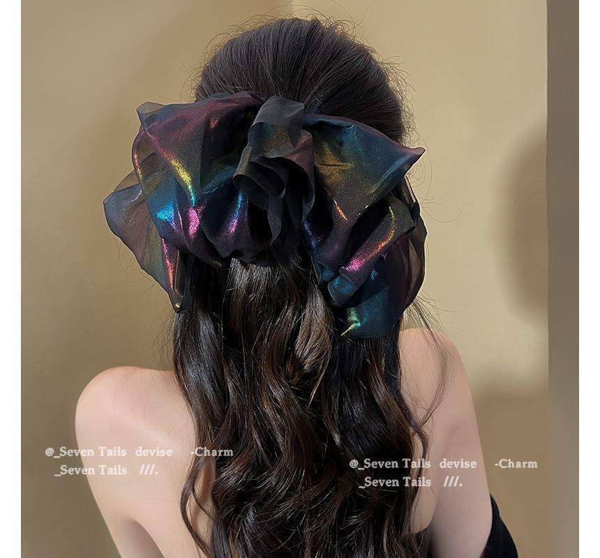 Holographic Mesh Bow Hair Clip SpreePicky