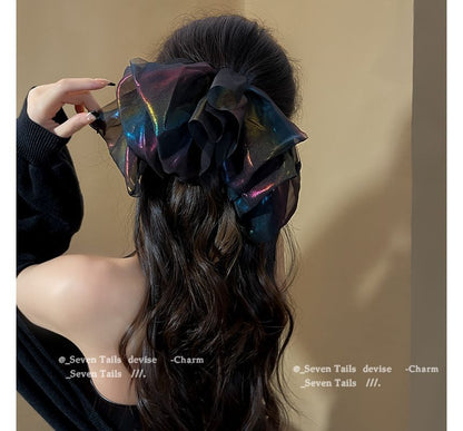 Holographic Mesh Bow Hair Clip SpreePicky