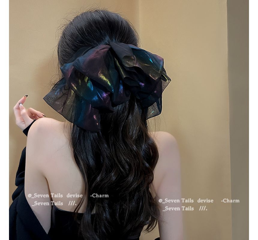 Holographic Mesh Bow Hair Clip SpreePicky