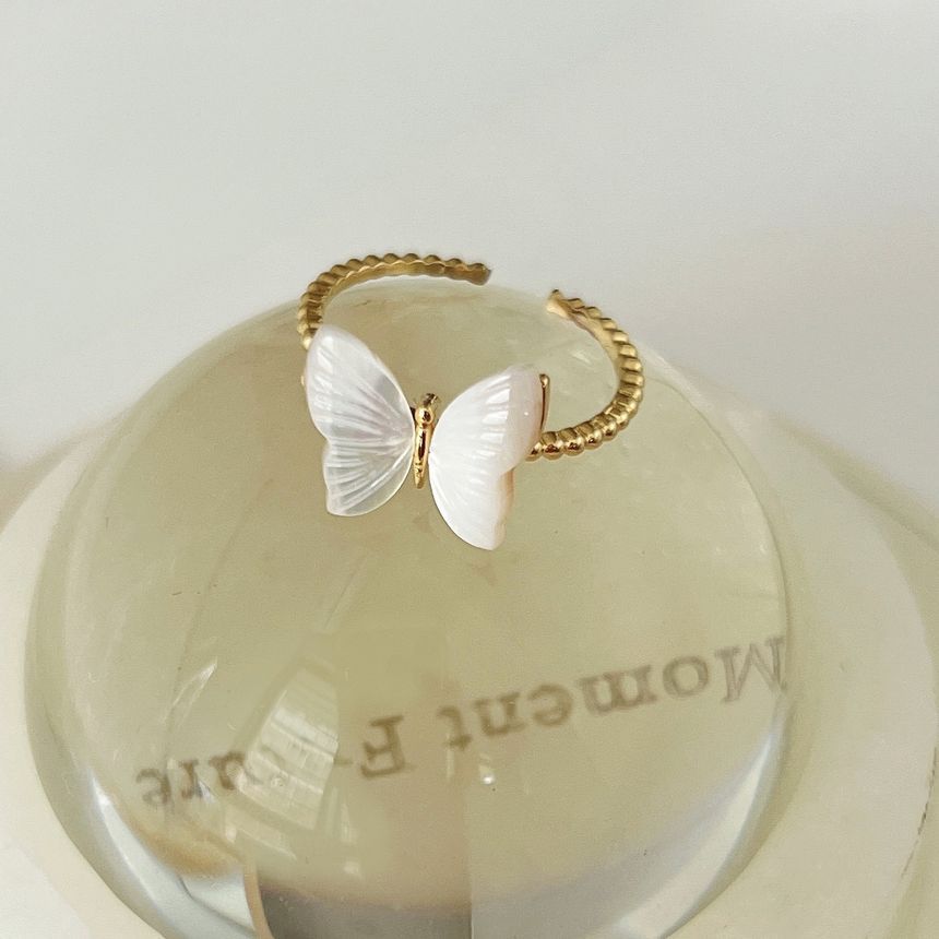 Freshwater Pearl / Butterfly / Glaze Alloy Open Ring (various designs) SpreePicky