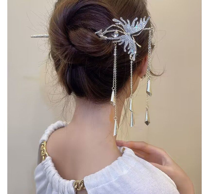 Butterfly Fringed Alloy Hair Stick / Hair Clip SpreePicky