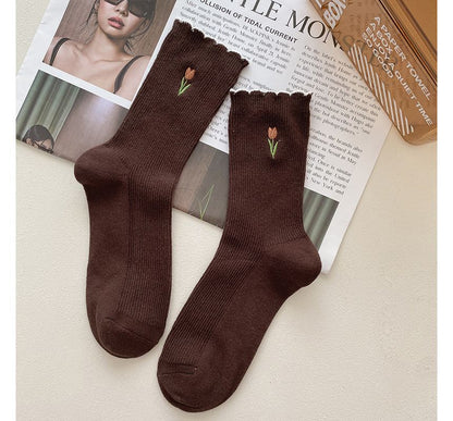 Flower Embroidered Socks / Set SpreePicky