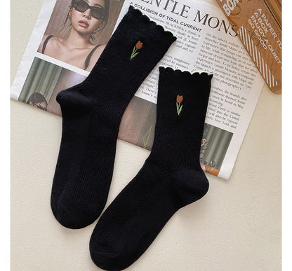 Flower Embroidered Socks / Set SpreePicky