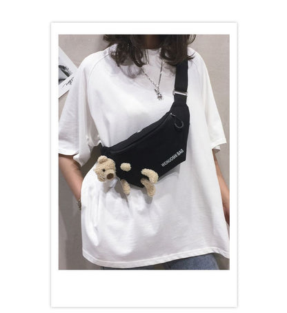 Teddy Bear Canvas Belt Bag SpreePicky