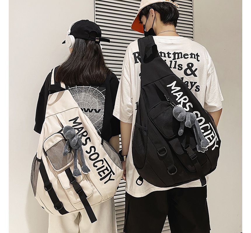 Lettering Nylon Sling Bag SpreePicky