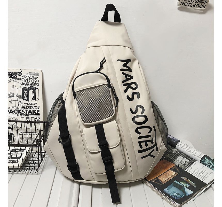 Lettering Nylon Sling Bag SpreePicky