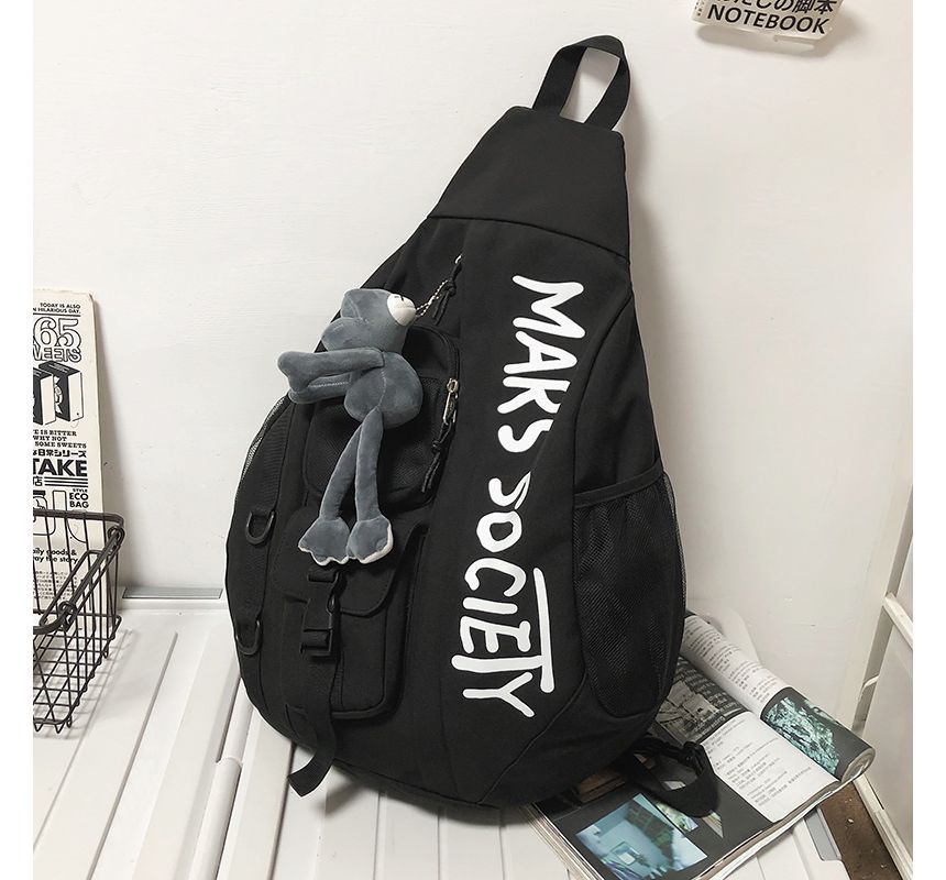 Lettering Nylon Sling Bag SpreePicky