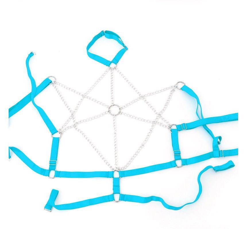 Hartness Chain Alloy Chain Faux Leather Body Harness