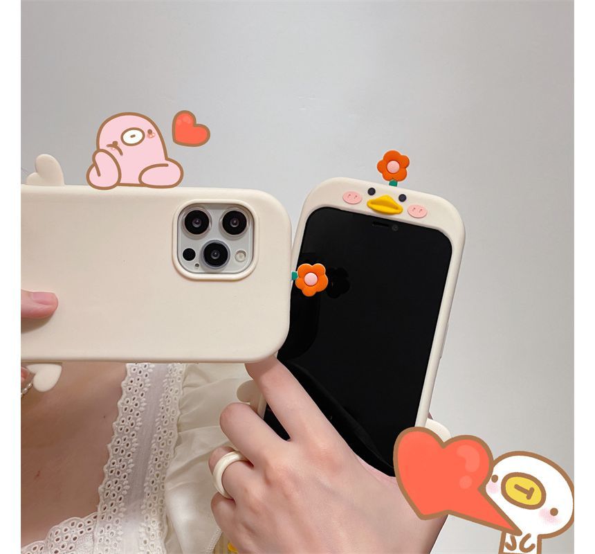 Floral Duck Phone Case - iPhone 14 Pro Max / 14 Pro / 14 Plus / 14 / 13 Pro Max / 13 Pro / 13 / 12 Pro Max / 12 Pro / 12 / 11 Pro Max / 11 / XS Max / XS / XR / X / 8 Plus / 7 Plus / 7 / 8 / SE SpreePicky