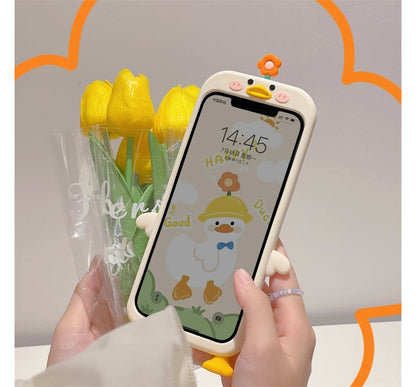 Floral Duck Phone Case - iPhone 14 Pro Max / 14 Pro / 14 Plus / 14 / 13 Pro Max / 13 Pro / 13 / 12 Pro Max / 12 Pro / 12 / 11 Pro Max / 11 / XS Max / XS / XR / X / 8 Plus / 7 Plus / 7 / 8 / SE SpreePicky