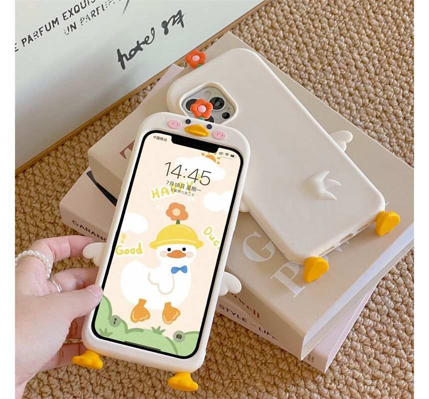 Floral Duck Phone Case - iPhone 14 Pro Max / 14 Pro / 14 Plus / 14 / 13 Pro Max / 13 Pro / 13 / 12 Pro Max / 12 Pro / 12 / 11 Pro Max / 11 / XS Max / XS / XR / X / 8 Plus / 7 Plus / 7 / 8 / SE SpreePicky