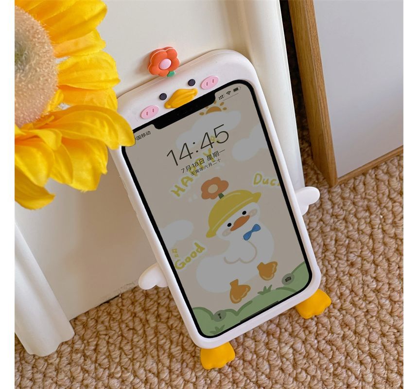 Floral Duck Phone Case - iPhone 14 Pro Max / 14 Pro / 14 Plus / 14 / 13 Pro Max / 13 Pro / 13 / 12 Pro Max / 12 Pro / 12 / 11 Pro Max / 11 / XS Max / XS / XR / X / 8 Plus / 7 Plus / 7 / 8 / SE SpreePicky