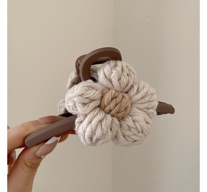 Chenille Flower Accent Hair Clamp SpreePicky