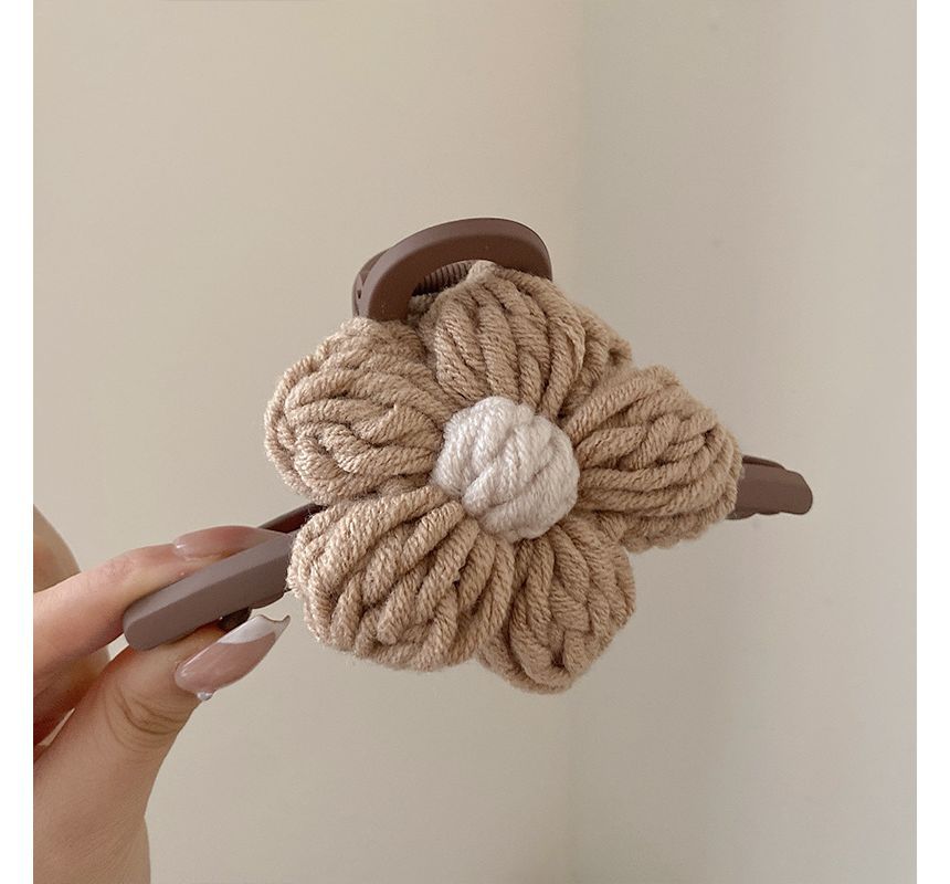 Chenille Flower Accent Hair Clamp SpreePicky