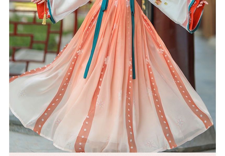 Floral Gradient Hanfu Costume Set SpreePicky