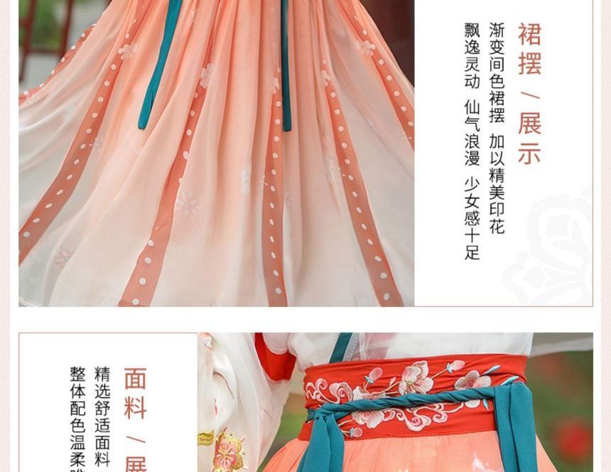 Floral Gradient Hanfu Costume Set SpreePicky