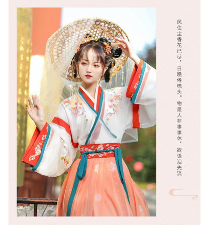 Floral Gradient Hanfu Costume Set SpreePicky