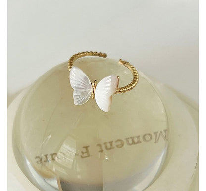 Butterfly / Faux Pearl Alloy Open Ring (various designs) SpreePicky