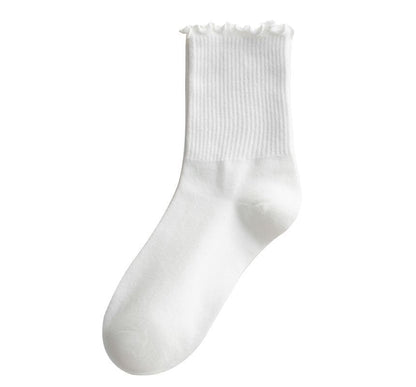 Frill Trim Plain Socks Set SpreePicky