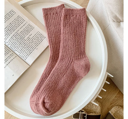 Set of 2 Pairs: Plain Ribbed Socks SpreePicky