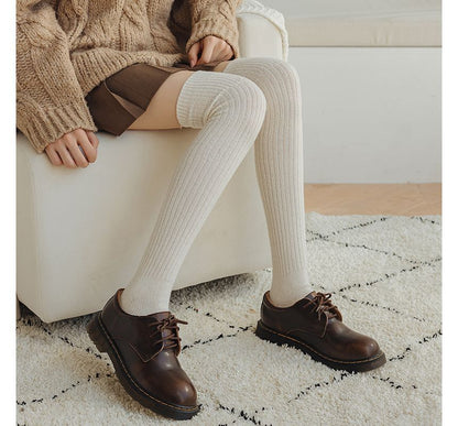 Plain Ribbed Tall Socks / Set SpreePicky