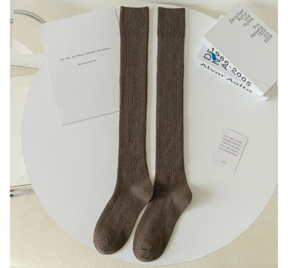 Plain Ribbed Tall Socks / Set SpreePicky